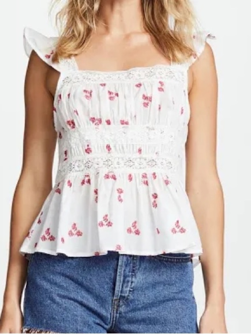 Free People Beautiful Fleurs Blouse Size XS